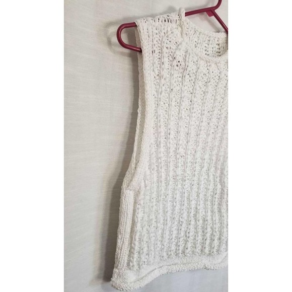 MOTH Anthropologie XS white chunky knit tank top - Picture 6 of 7